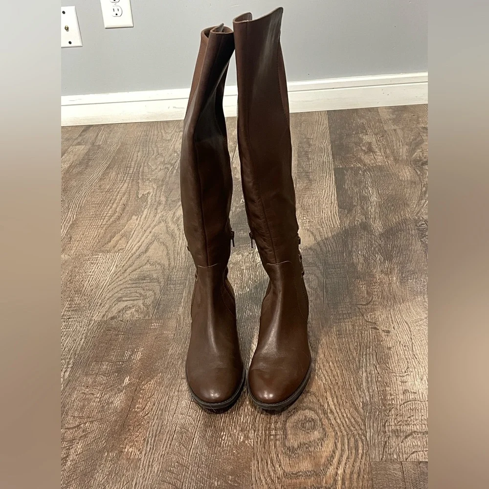 Vince Camuto Brown Leather Knee-High Boots